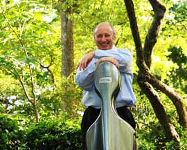 Cellist smiling