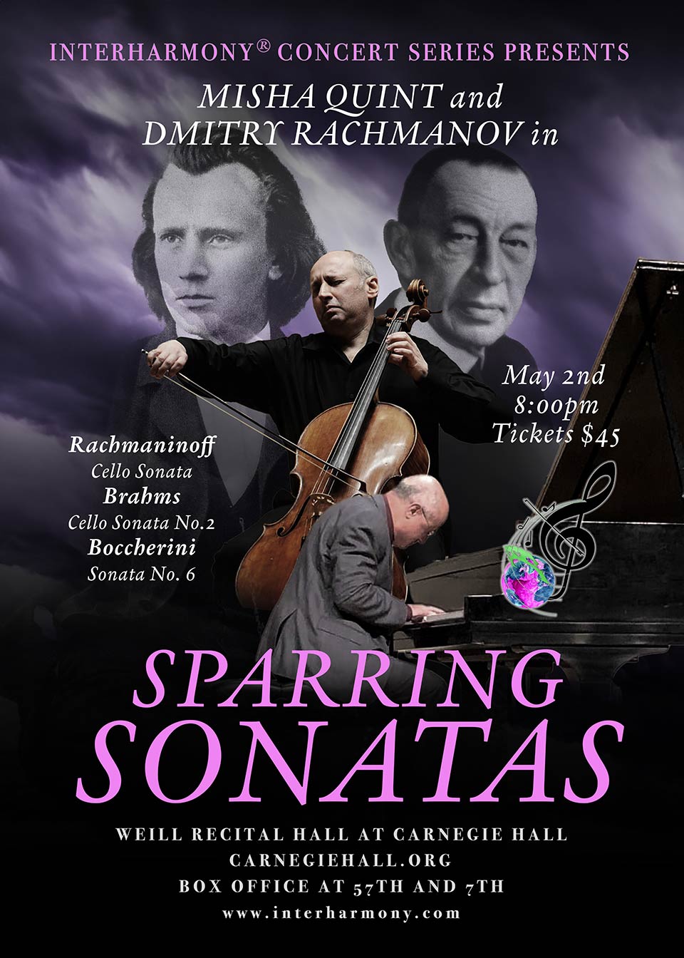 Composers’ inspirations in Performer Interpretations Opens 10th Anniversary Season of InterHarmony Concert Series at Carnegie Hall on Nov 5